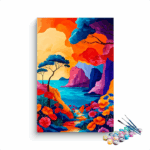 Vibrant Coastal Escape: Colorful Seascape Paint by Numbers Kit
