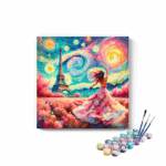 Whimsical Parisian Dream: Eiffel Tower Fantasy Paint by Numbers Kit