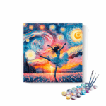 Dancing Under the Stars: Van Gogh-Inspired Fantasy Paint by Numbers Kit