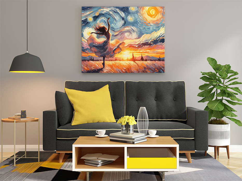 Sunset Waltz: Van Gogh-Inspired Dance Paint by Numbers Kit - Image 2