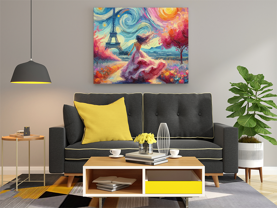 Parisian Daydream: Whimsical Eiffel Tower Paint by Numbers Kit - Image 2