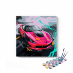 Pink Racing Car Paint By Numbers kit