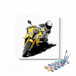 Yellow Bike With Rider Paint By Numbers kit