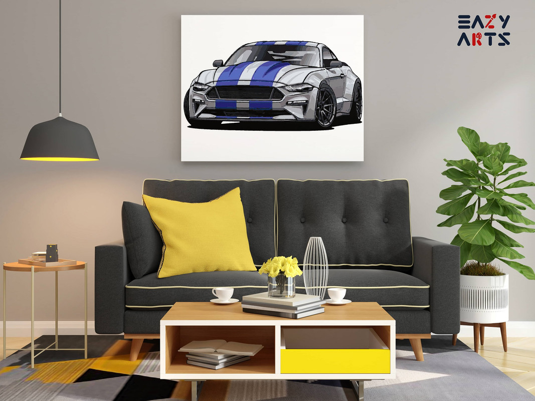 Gray Racing Car Paint By Numbers kit - Image 2