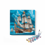 Pirate Ship In Ocean Paint By Numbers kit
