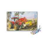 Rugged Farm Tractor in Action Paint by Numbers Kit