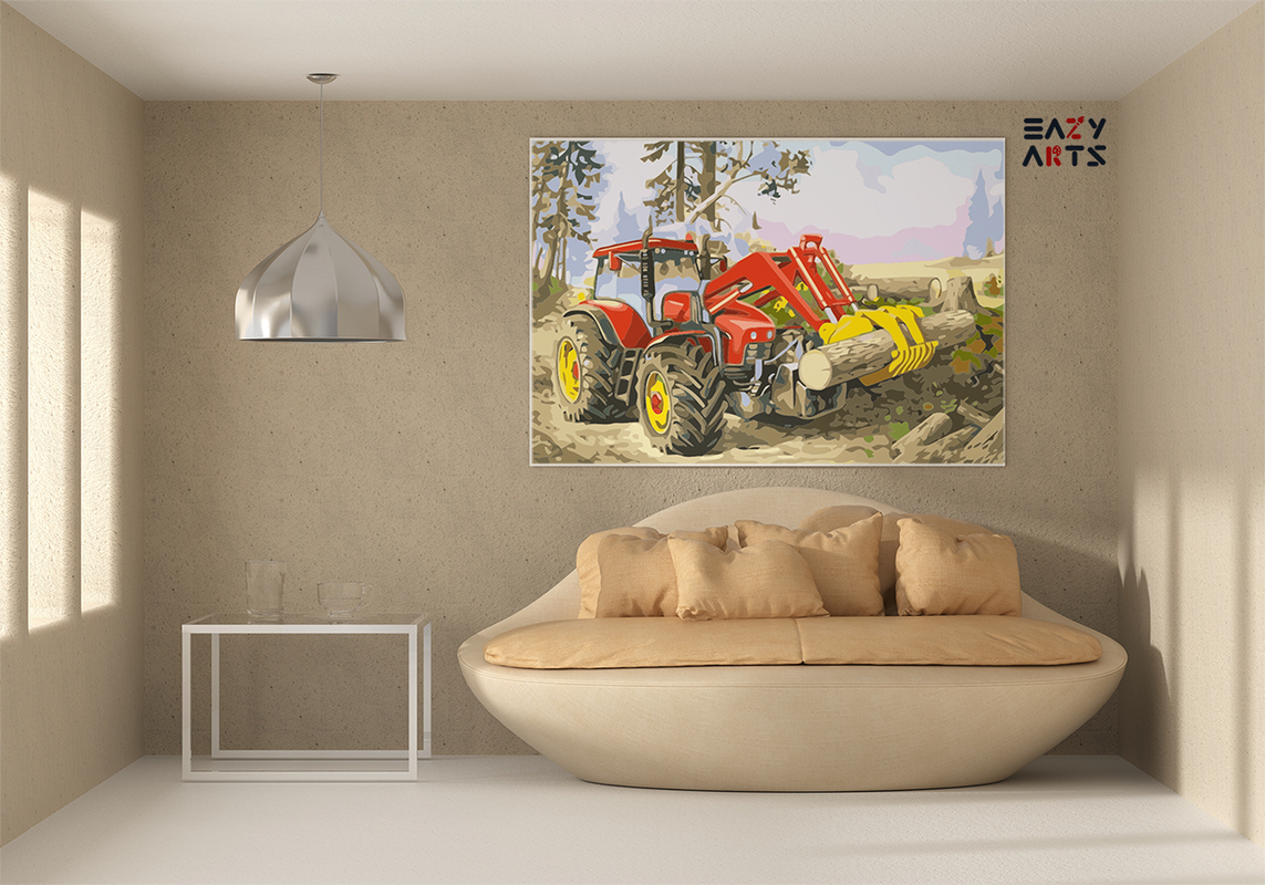 Rugged Farm Tractor in Action Paint by Numbers Kit - Image 2