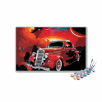 Cosmic Cruiser: Retro Red Car Paint by Numbers Kit