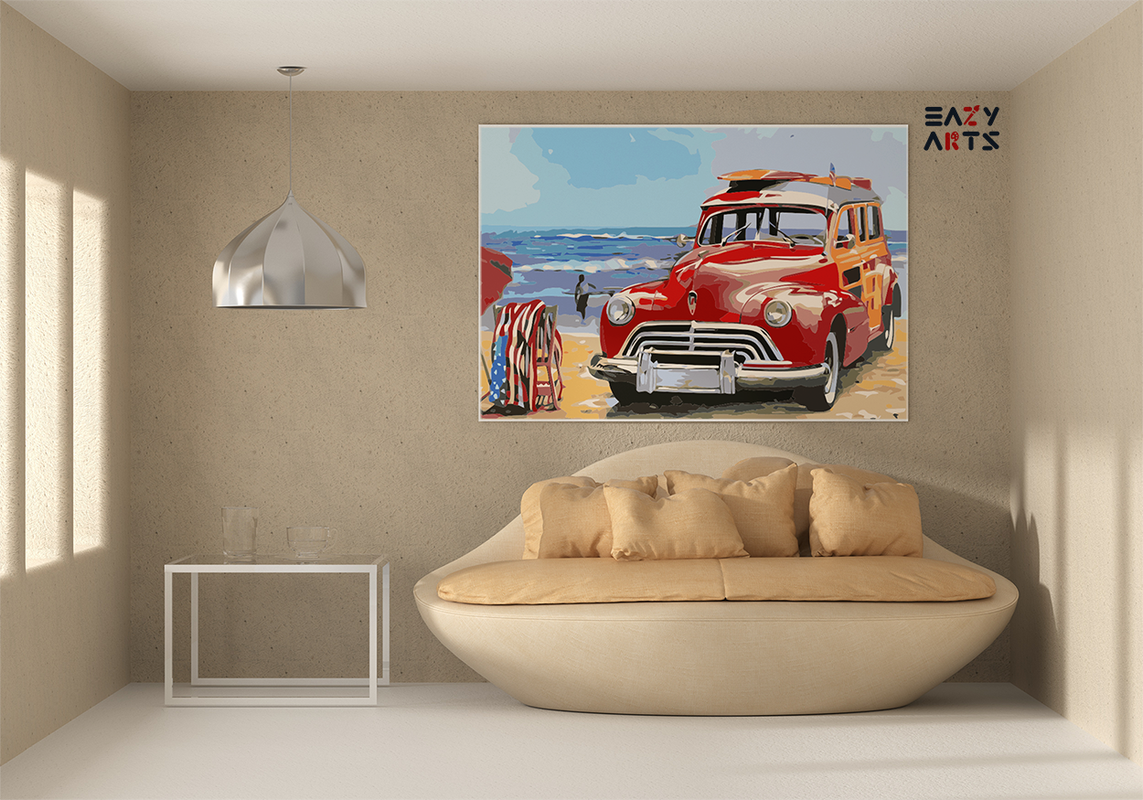 Retro Beach Cruiser Paint by Numbers Kit - Image 2