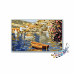 Serene Mediterranean Harbor Paint by Numbers Kit