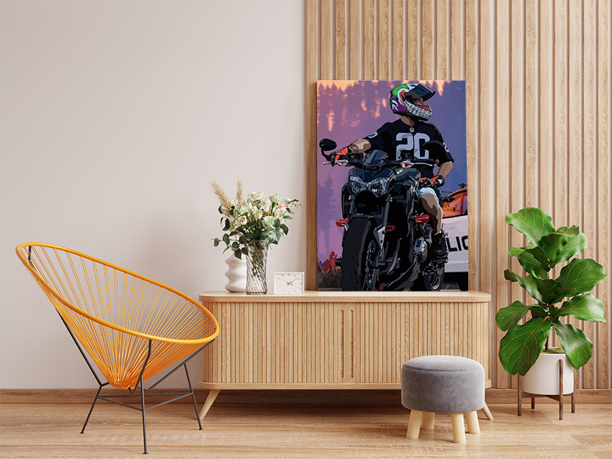 Urban Biker Thrill Ride Paint by Numbers Kit - Image 2