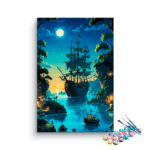 Moonlit Pirate Cove Paint by Numbers Kit
