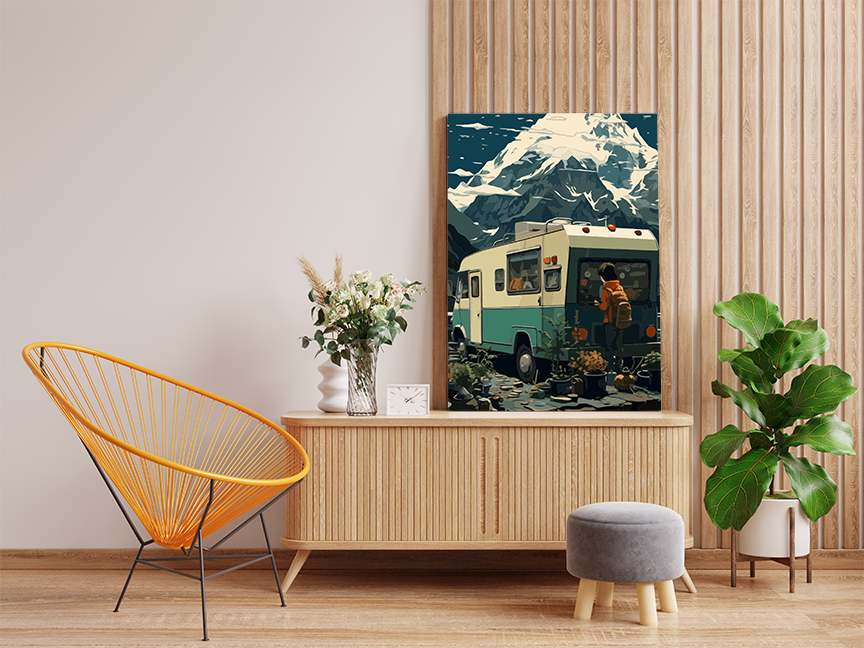 Mountain Adventure Camper Van Paint by Numbers Kit - Image 2