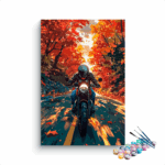 Autumn Motorcycle Ride Paint by Numbers Kit