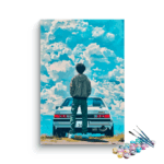 Dreamer’s Drive: Retro Car and Sky Paint by Numbers Kit