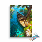 Tranquil Riverside Rowboat Paint by Numbers Kit