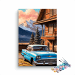 Mountain Lodge Classic Car Paint by Numbers Kit