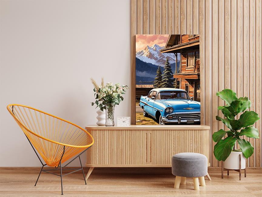 Mountain Lodge Classic Car Paint by Numbers Kit - Image 2
