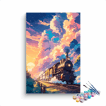 Sunset Steam Train Journey Paint by Numbers Kit