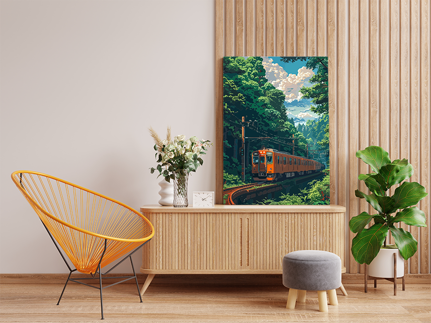 Forest Railway Journey Paint by Numbers Kit - Image 2