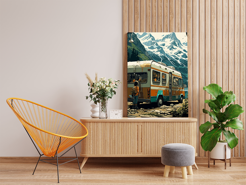 Mountain Adventure Camper Van Paint by Numbers Kit - Image 2