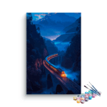 Midnight Express: Mountain Train Journey Paint by Numbers Kit