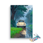 Vintage Beetle in the Rain Paint by Numbers Kit