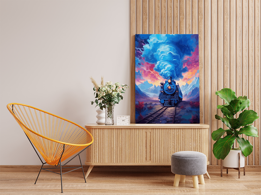 Twilight Steam Train Paint by Numbers Kit - Image 2