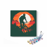 Mountain Biker Sunset Ride Paint by Numbers Kit