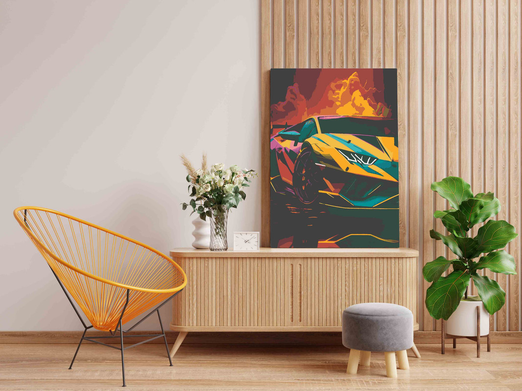 Lambo Supercar Paint by Numbers Kit - Image 2