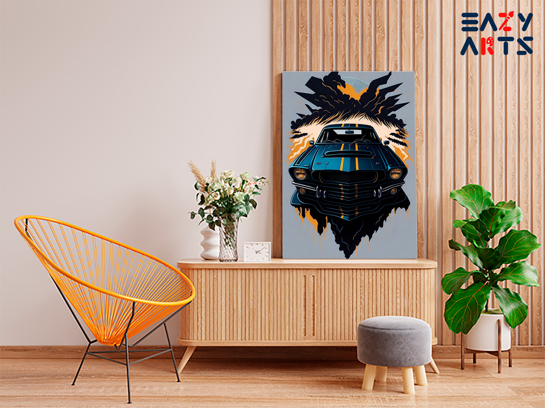 Retro Muscle Car Paint by Numbers Kit - Image 2