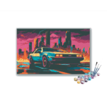 Retro Neon City Car Paint by Numbers Kit