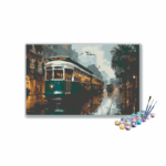 Rainy Evening Tram Ride Paint by Numbers Kit