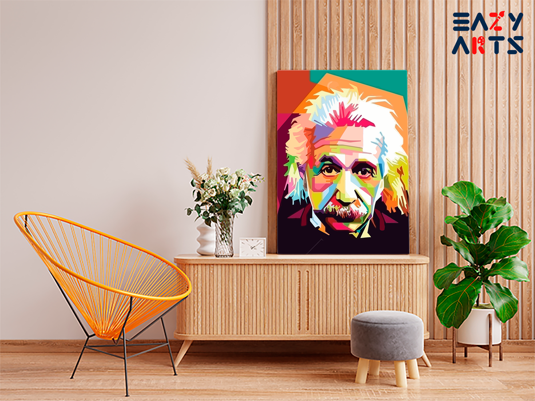 Albert Einstein Abstract Paint By Numbers kit - Image 2