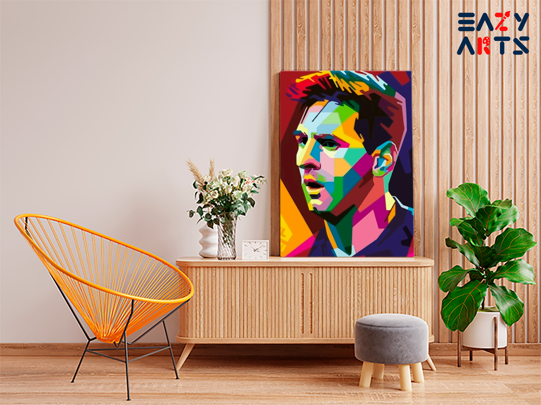 Messi 10 Abstract Paint By Numbers kit - Image 2