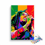 Bob Marley Singing  Abstract Paint By Numbers kit