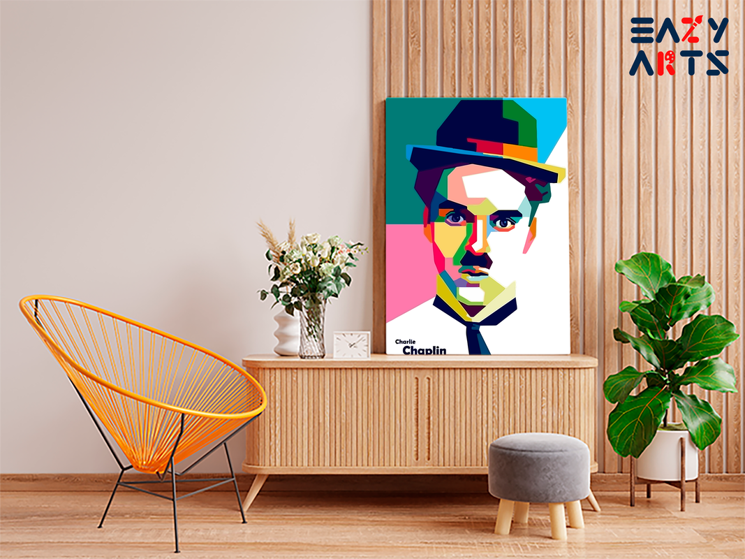 Charlie Chaplin Abstract Paint By Numbers kit - Image 2