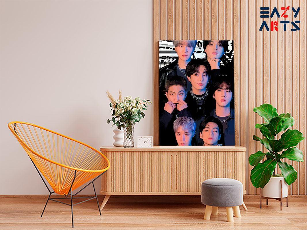 BTS OT7 Group Portrait Paint by Numbers Kit - Image 2