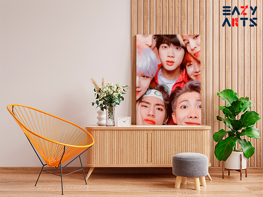 BTS Selfie Squad Paint by Numbers Kit - Image 2