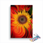 Red and Yellow Sunflower Paint By Numbers kit