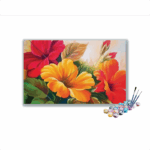 Red and Yellow Hibiscus Paint By Numbers kit