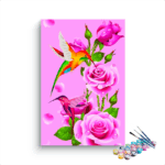Pink Roses With Birds Paint By Numbers kit