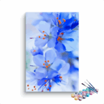Blue Cherry Blossom Flowers Paint By Numbers kit