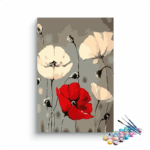 Red and White Flowers Paint By Numbers kit