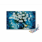 White Flowers Pot Paint By Numbers kit