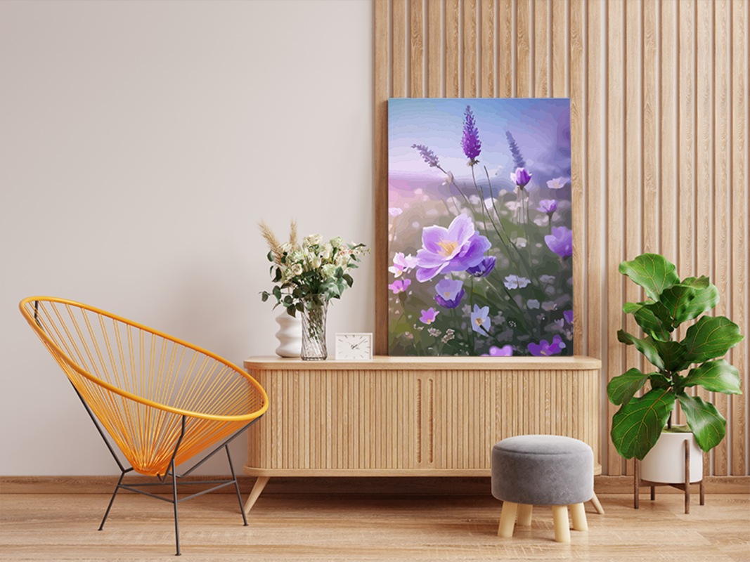 Lavender Dreams: Wildflower Meadow Paint by Numbers Kit - Image 2