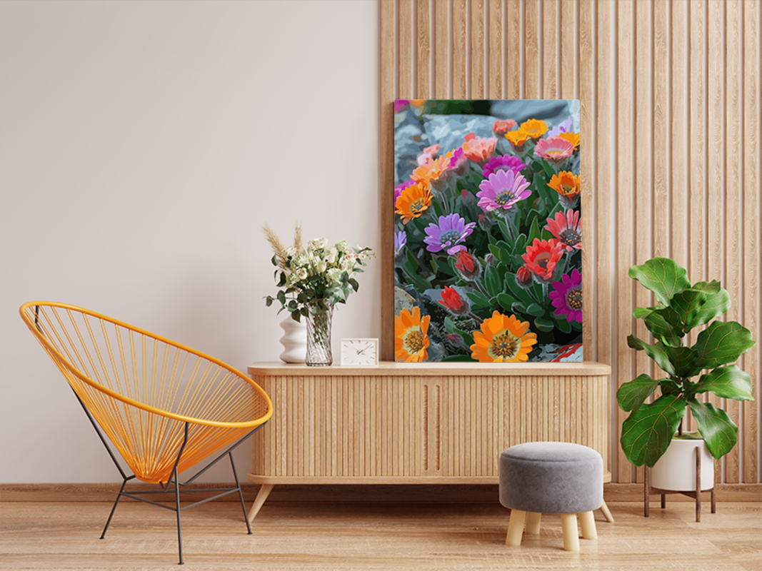 Rainbow Blooms: Vibrant Wildflowers Paint by Numbers Kit - Image 2