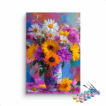 Vibrant Bouquet: Sunflowers and Daisies Paint by Numbers Kit