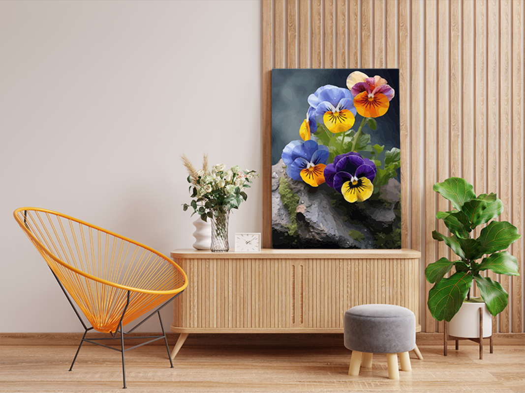 Pansy Perfection: Colorful Blossoms Paint by Numbers Kit - Image 2