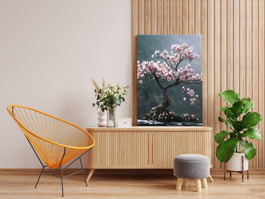 Zen Blossom: Bonsai Tree Paint by Numbers Kit - Image 2